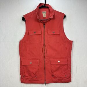 Duluth Trading Vest Women Medium Red Flex Fire Hose Full Zip Canvas Cotton Blend